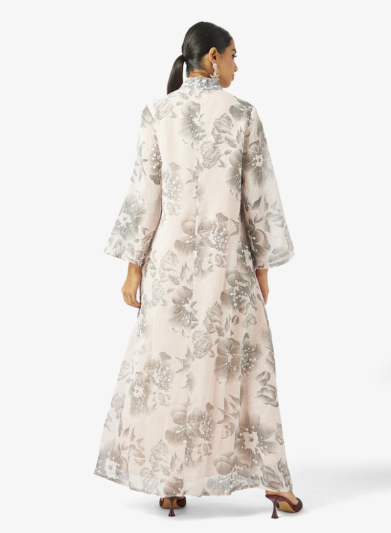 Khizana Floral Print Jalabiya - Image 2